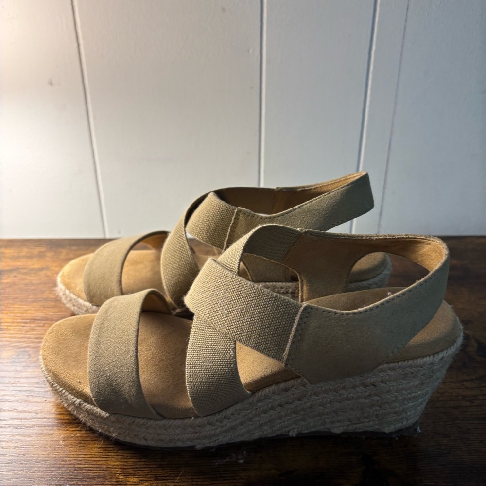 Women's Tan Espadrille Wedge Sandals